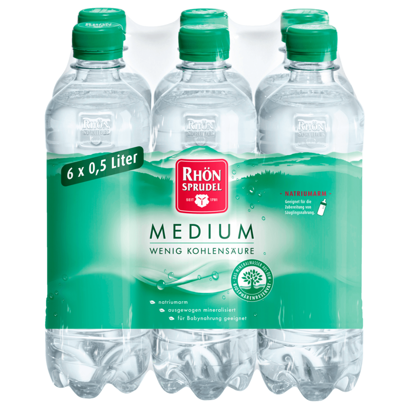 Rhönsprudel Mineralwasser Medium 6x0,5l